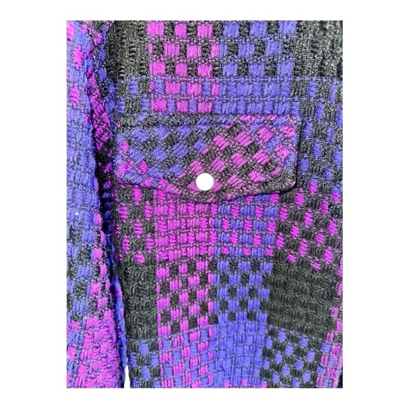 La Miele Multi-Purple Plaid Shacket - Size L - Picture 7 of 15